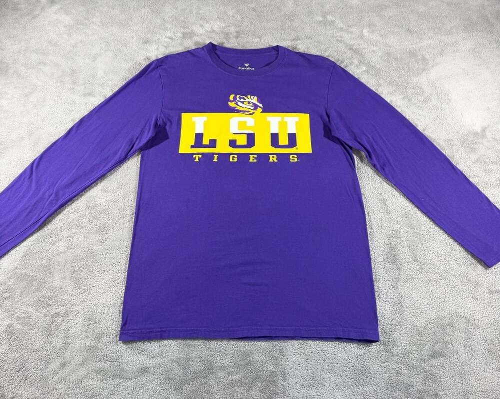 Fanatics LSU Tigers Vision Long Sleeve T-Shirt Size M Purple